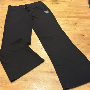 Y2K vintage TWISTED HEART wide leg flare track pants fleece sweatpants